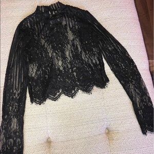Forever 21 cropped black lace top